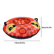 Winter Outdoor Inflatable Sled - 43" Large Snow Tube, Cold Resistant & Durable With Handles For Snow Play - Orange - View 7
