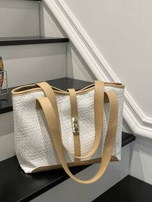 新款时尚女士通勤大容量休闲单肩包多功能手提包 - 彩色 - 查看 7