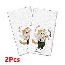 2/4 Piezas Juego, Paños de Cocina con Estampado de Gato Arquero, Toallas Modernas de Microfibra Super Absorbentes para Cocinar, Hornear, Lavar Platos, Limpiar, Toallas de Mano, Paños de Té, Suaves y Altamente Absorbentes, Decoración de Cocina, Regalos para Vecinos, Madres, Cumpleaños, Inauguración de Casa para Amigos, Artículos Esenciales de Cocina, Necesidades Diarias - Multicolor - Ver 14