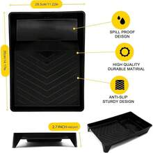 一套滚筒刷套装（含伸缩杆），20件套涂装工具 - 1.5米伸缩杆、23厘米+11厘米滚筒刷、油漆刷、刮刀和油漆托盘，适用于墙面和天花板涂装，兼容乳胶漆、石膏、腻子、防锈漆和油性漆，适用于厚涂、地板涂装以及家具、墙面和天花板涂装。适合专业人士和初学者使用。 - 彩色 - 查看 8