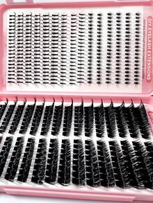540pcs 100D Lash Clusters Kit With Spikes False Eyelashes Divided Into Height, Left+Right For Paired Single Cluster. Clustered Eyelashes Lightweight False Eyelash Set, Comfortable To Wear. Enlarging Eyes With Bottom Lashes Eyelash Extension, Eyelash - DD - View 6