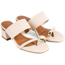 Vizzano Clog With Medium Block Heel And Thick Strap, Original Design, 6428. - Trắng TẮT - Xem 3