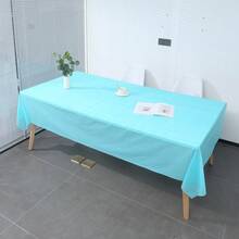 6件/套 柔和色调一次性长方形塑料桌布，适用于户外场景、节日、冰淇淋派对、毕业典礼、婚礼、野餐和其他用餐场合 - 彩色 - 查看 20