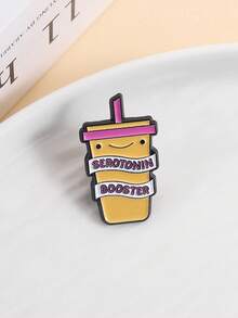 1pc Cute Milk Tea Cup Enamel Needle Creative Simple Brooch Clothes Backpack Jewelry Gift For Friends - Multicolor - View 9