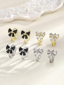 2只可爱蝴蝶结耳环，男女童款，镀金，生日派对、感恩节、毕业典礼珠宝礼物 - WDET-539 - 查看 12