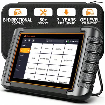  FOXWELL NT809 Bidirectional Scan Tool, Full-Size Automotive Scanner With 30 Services, ABS/Oil Reset/Injector Coding/Throttle Relearn, All-System OBD2 Scanner For Diagnostics