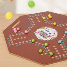 1套木制阿拉伯扑克棋盘游戏 - 多人竞技策略游戏，包含1-76数字棋盘、彩色筹码和扑克牌 - 新年家庭娱乐游戏，传统设计，材质优良，设计便捷，易于上手，玩法新颖，适合14岁以上玩家，企业团队建设游戏，多人桌面游戏，社交互动游戏，桌面棋盘游戏，老年人游戏，户外旅行游戏，露营游戏，豪华派对游戏，适合作为节日礼物送给家人和同事。 - 紅木色 - 查看 7