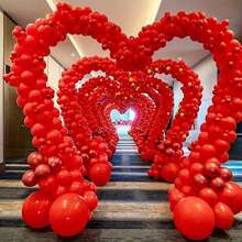 31pcs/73pcs/139pcs Red Balloons Decoration Set, Includes 5inch, 10inch, 12inch, 18inch Balloons, Suitable For Valentine's Day Party, Birthday Party, Wedding Party