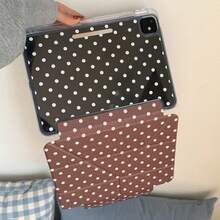 六色波点亚克力iPad保护壳，适用于iPad第11代、iPad Pro 2025、iPad Air 7/6、第10代、11英寸，可爱设计，带笔槽，可折叠，简约韩式风格 - 彩色 - 查看 8