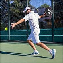 Joeyplay 全碳纤维网球拍套装（2支装），超轻高性能，含球拍包和2个网球，室内/室外便携式运动装备 - 紅和藍帶包帶兩球 - 查看 7