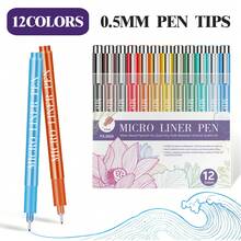 24/36 Colors Micro Liner Pen Set, 0.5mm Tip, Waterproof & Lightfast, Suitable For Art Drawing, Sketching, Outlining, Student Design - Colored Technical Pens - View 16