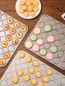 1 Stück 30/35 Mulden Knusprig Keks Schokoladenform, dünne knusprige Makronen Backblech, Backofenwerkzeug, Keksform, Kuchenform, DIY Ofenform, einfache Entnahme, einfache Reinigung, unverzichtbar für Kekse backen in der Küche - Gold - Übersicht 9