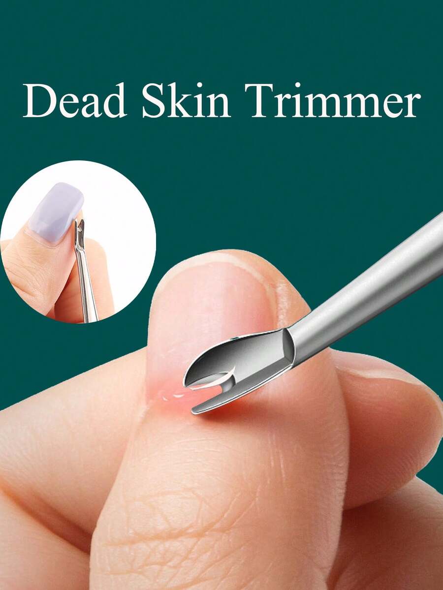 去茧器，易握式去茧护理工具，去茧推，带加厚弯柄的指甲工具，便携式，去茧推死皮美甲工具专业去茧器 - 彩色 - 查看 1