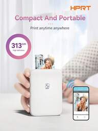  HPRT MT53 Portable High-Definition Photo Printer - Instant Wireless Printing - ZINK Technology, Vibrant Colors, Easy To Carry