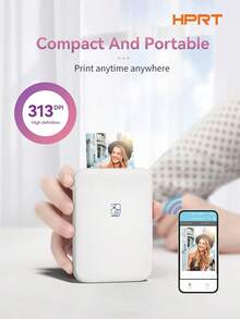 HPRT MT53 便携式高清照片打印机 - 即时无线打印 - ZINK 技术，色彩鲜艳，便于携带 - 白色 - 查看 2