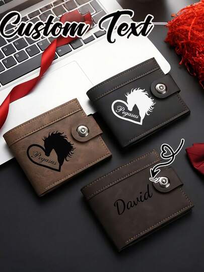 Custom Men'S Wallet Gift For Dad Son'S Birthday Anniversary Father'S Day Thanksgiving - Elegant Birthday Gift For Men Wallet Mini Wallet Purse Wallet Men Wallet Leather Small Wallet,Multifunction,Versatile,Large Capacity,Lightweight,Functional,Practical,All-Purpose,Foldable,Colorful,Cute,Adorable,Contracted,Funny,Kawaii,Y2k,Minimalist,Commuting,Business Casual,Basics,Custom,Personalized,Unique,Customized