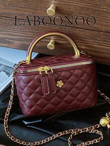 Solid Color Fashionable High-End Versatile Women Handbag & Shoulder Bag - Red - View 2