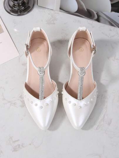 2026 New Style Teenage Student Shoes, Pearl Princess High Heels, All Season