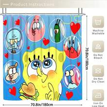 1件套卡通图案浴帘套装,包含12个挂钩、180*180厘米防水浴帘、防滑垫、U型马桶垫、马桶盖套,非常适合房间装饰、卧室装饰、家居装饰、浴室装饰及配件,也是节日礼物。 - 彩色 - 查看 6