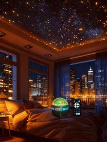 1 Piece Of Aurora Starry Sky Projector Light - USB Powered RGB Night Light, With Remote Control, Multi-Color Wave Light Changing LED Light, Aurora Effect Starry Sky Light, Suitable For Bedroom, Living Room And Home Festival Party Decoration Atmosphere Light, Creating A Romantic Aurora Starry Sky Atmosphere Around! It Is A Perfect Gift For Christmas, Valentine's Day And Various Festivals! - ánh sáng đa sắc - Xem 2