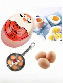 1pc/ Color-Changing Egg Timer - This Sensitive Indicator Accurately Measures Whether An Egg Is Cooked Or Soft-Boiled, And The Color-Changing Indicator Tells You When The Egg Is Done. An Essential Kitchen Gadget.