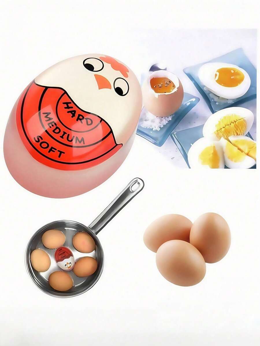 1pc/ Color-Changing Egg Timer - This Sensitive Indicator Accurately Measures Whether An Egg Is Cooked Or Soft-Boiled, And The Color-Changing Indicator Tells You When The Egg Is Done. An Essential Kitchen Gadget.