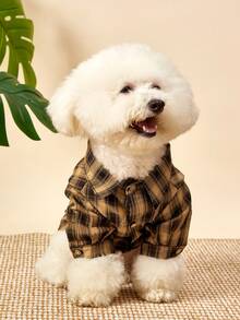 PETSIN 1pc Pet Casual Fashion Spring/Summer Plaid Shirt