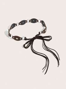 1条女士腰带，Y2K配饰，Y2K腰带，波西米亚西部风格咖啡色爱心铆钉拼接流苏打结腰带，适合搭配裙子、裤子，日常穿着，派对，音乐节，情人节礼物，节日礼物，生日礼物 - F - 查看 2