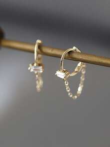 1件925纯银锆石肚脐环/反向肚脐环/肚脐饰品/肚脐圈/铰链式弯曲肚脐环/肚脐环/鼻环