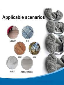 10pcs Soft, Reusable Indoor Dust Cleaning Slippers With Elastic Band - Easy Floor Cleaning Mop Head Attachment - Multicolor - View 6