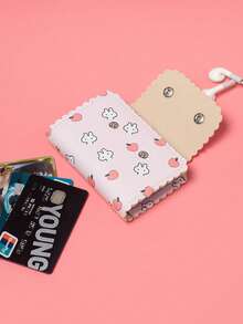 1pc Women's Cute Apple Rabbit Design Multi-Card Slots Large Capacity Compact Card Holder Wallet - Multicolor - View 2