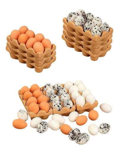 Mini Resin Egg Holder Decor, Easter Mini Resin Decorations, Suitable For DIY Dollhouse Or Micro Landscape Scenes, Creative Handmade Decorations, Realistic Miniature Kitchen Accessories, Fairy Garden Or Desktop Decor, Easter Party Gifts