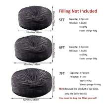 Black Friday1-Bean Bag Without Filling, 1 Count Comfortable Stylish Bean Bag Chair, Soft Comfy Bean Bag Sofa For Living Room, Bedroom, Home Decor - 深灰色 - 查看 5