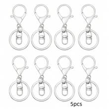1/5/10/30pcs DIY Lobster Clasp 8-Shaped Keychain Ring Pendant Accessories - Keychain + Figure-eight Buckle - View 4