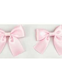 6pcs Women's Shiny Ribbon Bow Barrettes, Suitable For Commute, School, Travel, Date, Daily Wear, Birthday Party, Claw Clips, Hair Slide, Hair Barrettes - Pink - View 6