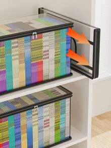 1pc Foldable Transparent PVC Book/Craft/Toy Storage Box, Waterproof And Dustproof, Home Organization Solution - Multicolor - View 5