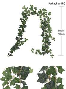 1pc/2pcs 200cm Artificial Ivy Vines, Suitable For Furniture Decoration, Autumn Decor, Thanksgiving, Stair, Door And Window Decor, Four Seasons Decor, DIY Decoration,Fake Plants - Dark Green - View 9