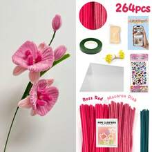 30厘米绿色花茎铁丝+视频教程，60色雪尼尔绒条，适合万圣节、返校季，30厘米彩色绒条手工材料，雪尼尔绒条，毛绒金属丝扎带，价格实惠，品质优良 - 彩色 - 查看 73