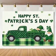 1pc 2D Flat Printed St. Patrick's Day Decor Spring Leprechaun Backdrop, Suitable For Indoor Celebration, Easy To Hang, Creates Dynamic Photo Opportunities For Birthday Parties Or Family Gatherings