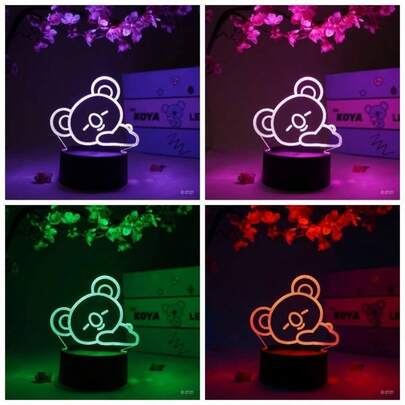 KOYA Lamp u2013 u2013 Lamp Figure Night, 16 Color RGB u2013 Remote, 3D Room Dcor UNISTARS