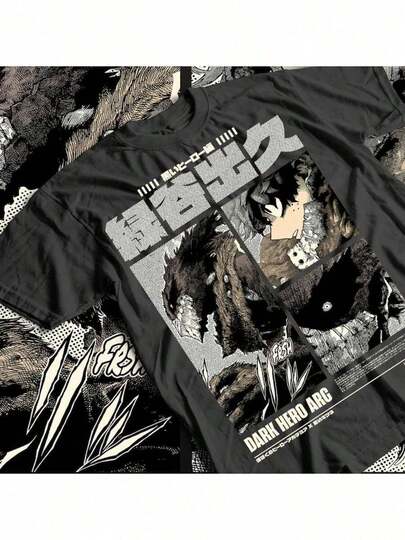 Camiseta especial unisex de anime vintage - Camiseta gráfica retro de Deku para hombres y mujeres, regalo para fanáticos del anime, camiseta de cosplay, camiseta de dibujos animados japonesa