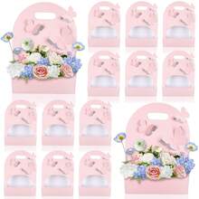 1/3/5个装 母亲节、情人节、婚礼、教师节 手持花盒、纸质蝴蝶结盒、插花袋、鲜花礼盒、教师节礼物 - 彩色 - 查看 2