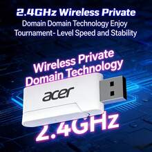 Acer OHR614 Over-Ear Quad-Mode Wireless Gaming Headset: Bluetooth/Wired Dual-Mode Switching, 7.1 Surround Sound With Precise Positioning, Dedicated For Gaming, Compatible With PCs And Multiple Devices. - White and Blue - View 2