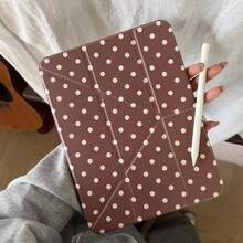 六色波点亚克力iPad保护壳，适用于iPad第11代、iPad Pro 2025、iPad Air 7/6、第10代、11英寸，可爱设计，带笔槽，可折叠，简约韩式风格 - 彩色 - 查看 56