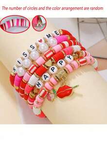 Different Valentine's Day Letter Friendship Bracelets, Designed By A Popular Singer, These Elastic Bracelets Can Be Used As Classroom Prizes, Exchange Gifts, And Valentine's Day Party Gifts. (Suitable For Holiday Gift-Giving, Back-To-School Season, And Valentine's Day)