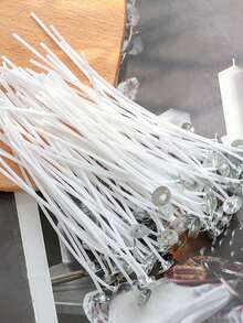 Pacote com 100 unidades de pavios artesanais para velas perfumadas, 1 unidade. - Multicolorido - Ver 7