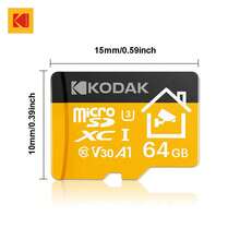 Kodak 全新柯达存储卡，适用于安防摄像头、行车记录仪、智能手机，TF卡/MicroSD卡，容量32GB/64GB/128GB/256GB - 黃色 - 查看 9