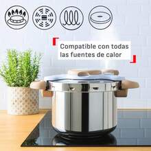 T-fal Olla de presión de Acero Inoxidable Hecha en Francia Clipso Minut Eco 6L con Canastilla Vaporera P4620779 - AceroInox - Ver 4