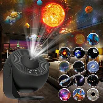 Proyector de estrellas inteligente 12 en 1, con temporizador y control de 3 botones, proyector de planetario giratorio 360° para techo y luz nocturna, lámpara de techo, regalo, decoración de habitación