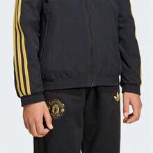 Adidas Teen Boy Manchester United Football Club Woven Hooded Jacket - Black - View 5